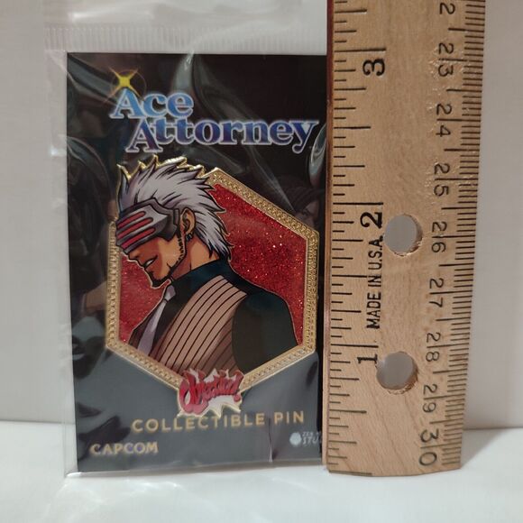 Ace Attorney Phoenix Wright Godot Enamel Pin Collectible Full Color Badge - Picture 2 of 2